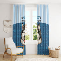 Husky Hair Is My Glitter Window Curtain Funny Dog Quote Paw Print Pattern