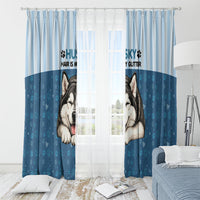 Husky Hair Is My Glitter Window Curtain Funny Dog Quote Paw Print Pattern