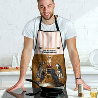 Chihuahua Five Pounds Of Strong Opinions Apron Funny Dog Quote Paw Print Pattern