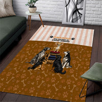 Chihuahua Five Pounds Of Strong Opinions Area Rug Funny Dog Quote Paw Print Pattern