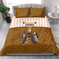 Chihuahua Five Pounds Of Strong Opinions Bedding Set Funny Dog Quote Paw Print Pattern