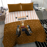 Chihuahua Five Pounds Of Strong Opinions Bedding Set Funny Dog Quote Paw Print Pattern