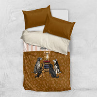 Chihuahua Five Pounds Of Strong Opinions Bedding Set Funny Dog Quote Paw Print Pattern