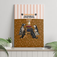 Chihuahua Five Pounds Of Strong Opinions Canvas Wall Art Funny Dog Quote Paw Print Pattern