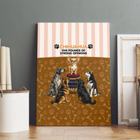 Chihuahua Five Pounds Of Strong Opinions Canvas Wall Art Funny Dog Quote Paw Print Pattern