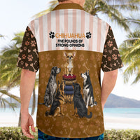 Chihuahua Five Pounds Of Strong Opinions Hawaiian Shirt Funny Dog Quote Paw Print Pattern