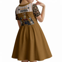 Chihuahua Five Pounds Of Strong Opinions Kid Short Sleeve Dress Funny Dog Quote Paw Print Pattern