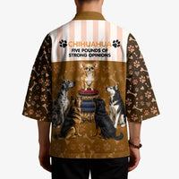Chihuahua Five Pounds Of Strong Opinions Kimono Funny Dog Quote Paw Print Pattern