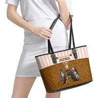Chihuahua Five Pounds Of Strong Opinions Leather Tote Bag Funny Dog Quote Paw Print Pattern
