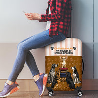 Chihuahua Five Pounds Of Strong Opinions Luggage Cover Funny Dog Quote Paw Print Pattern