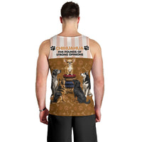 Chihuahua Five Pounds Of Strong Opinions Men Tank Top Funny Dog Quote Paw Print Pattern