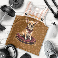 Chihuahua Five Pounds Of Strong Opinions Men Tank Top Funny Dog Quote Paw Print Pattern