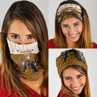 Chihuahua Five Pounds Of Strong Opinions Neck Gaiter Funny Dog Quote Paw Print Pattern