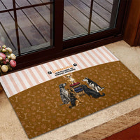Chihuahua Five Pounds Of Strong Opinions Rubber Doormat Funny Dog Quote Paw Print Pattern