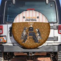 Chihuahua Five Pounds Of Strong Opinions Spare Tire Cover Funny Dog Quote Paw Print Pattern