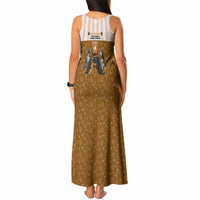Chihuahua Five Pounds Of Strong Opinions Tank Maxi Dress Funny Dog Quote Paw Print Pattern
