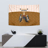 Chihuahua Five Pounds Of Strong Opinions Tapestry Funny Dog Quote Paw Print Pattern