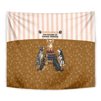 Chihuahua Five Pounds Of Strong Opinions Tapestry Funny Dog Quote Paw Print Pattern