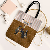 Chihuahua Five Pounds Of Strong Opinions Tote Bag Funny Dog Quote Paw Print Pattern