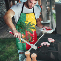 Benin Christmas Apron with Palm Tree Dolls and Red Yellow Green Festive - Wonder Print Shop