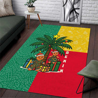 Benin Christmas Area Rug with Palm Tree Dolls and Red Yellow Green Festive - Wonder Print Shop
