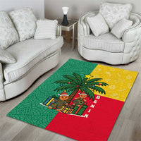 Benin Christmas Area Rug with Palm Tree Dolls and Red Yellow Green Festive - Wonder Print Shop