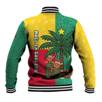 Benin Christmas Baseball Jacket with Palm Tree Dolls and Red Yellow Green Festive - Wonder Print Shop