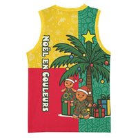 Benin Christmas Basketball Jersey with Palm Tree Dolls and Red Yellow Green Festive - Wonder Print Shop