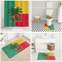 Benin Christmas Bathroom Set with Palm Tree Dolls and Red Yellow Green Festive - Wonder Print Shop