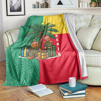 Benin Christmas Blanket with Palm Tree Dolls and Red Yellow Green Festive - Wonder Print Shop