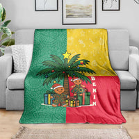 Benin Christmas Blanket with Palm Tree Dolls and Red Yellow Green Festive - Wonder Print Shop