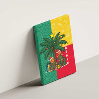 Benin Christmas Canvas Wall Art with Palm Tree Dolls and Red Yellow Green Festive - Wonder Print Shop