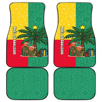 Benin Christmas Car Mats with Palm Tree Dolls and Red Yellow Green Festive - Wonder Print Shop