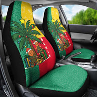 Benin Christmas Car Seat Cover with Palm Tree Dolls and Red Yellow Green Festive - Wonder Print Shop
