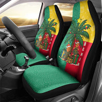 Benin Christmas Car Seat Cover with Palm Tree Dolls and Red Yellow Green Festive - Wonder Print Shop