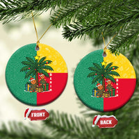 Benin Christmas Ceramic Ornament with Palm Tree Dolls and Red Yellow Green Festive - Wonder Print Shop