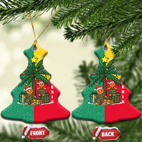 Benin Christmas Ceramic Ornament with Palm Tree Dolls and Red Yellow Green Festive - Wonder Print Shop