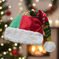 Benin Christmas Santa Hat with Palm Tree Dolls and Red Yellow Green Festive - Wonder Print Shop