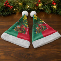Benin Christmas Santa Hat with Palm Tree Dolls and Red Yellow Green Festive - Wonder Print Shop