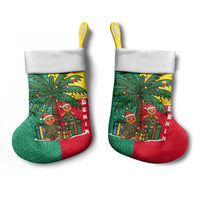Benin Christmas Stocking with Palm Tree Dolls and Red Yellow Green Festive - Wonder Print Shop