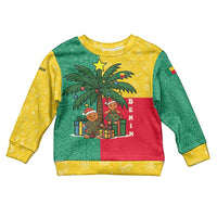 Benin Christmas Kid Ugly Christmas Sweater with Palm Tree Dolls and Red Yellow Green Festive - Wonder Print Shop
