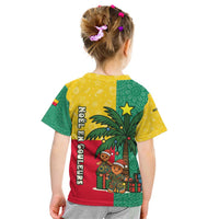 Benin Christmas Kid T Shirt with Palm Tree Dolls and Red Yellow Green Festive - Wonder Print Shop