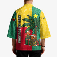 Benin Christmas Kimono with Palm Tree Dolls and Red Yellow Green Festive - Wonder Print Shop