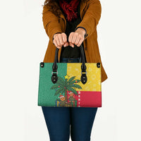 Benin Christmas Leather Bag with Palm Tree Dolls and Red Yellow Green Festive - Wonder Print Shop