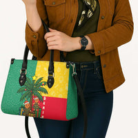 Benin Christmas Leather Bag with Palm Tree Dolls and Red Yellow Green Festive - Wonder Print Shop