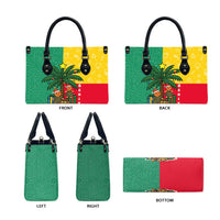 Benin Christmas Leather Bag with Palm Tree Dolls and Red Yellow Green Festive - Wonder Print Shop