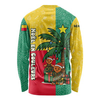Benin Christmas Long Sleeve Shirt with Palm Tree Dolls and Red Yellow Green Festive - Wonder Print Shop