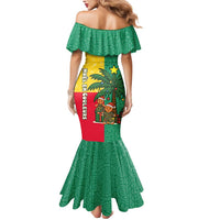 Benin Christmas Mermaid Dress with Palm Tree Dolls and Red Yellow Green Festive - Wonder Print Shop