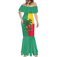 Benin Christmas Mermaid Dress with Palm Tree Dolls and Red Yellow Green Festive - Wonder Print Shop