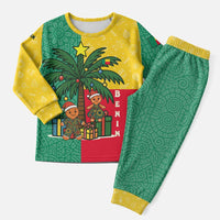 Benin Christmas Pajama Set with Palm Tree Dolls and Red Yellow Green Festive - Wonder Print Shop